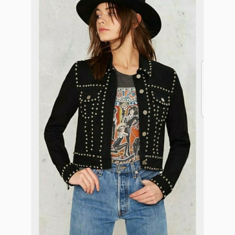 Nasty Gal Studded Denim Jacket